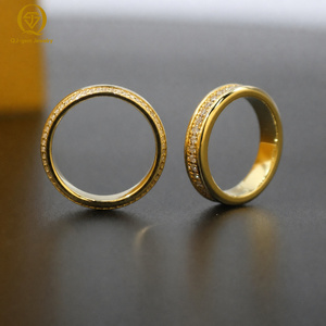Minimalist Design <b>Couple</b> <b>Ring</b> Low Key Luxury 18K Gold Lab Grown Diamond IGI Certified Free Inner Engraving Custom Anniversary - Product Image 3