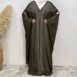 African Luxury Rhinestone Jalabia Abaya Formal Fashion Batwing Sleeve Evening Dress <b>Kaftan</b> for Women 6739# - Product Image 5