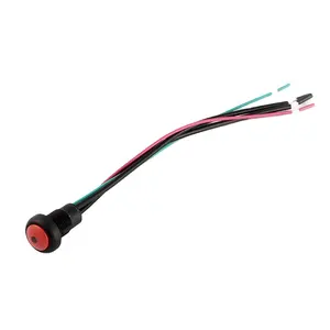 Toowei interruptor de botão de apertar, a4127, série ip67 3a 250vac impermeável, plástico personalizável, aprovação ce rolha, terminal de fio de led vermelho