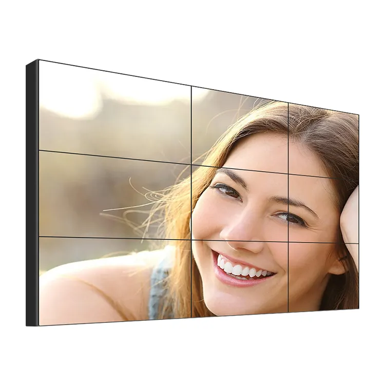 KOSINTEC KS-6535BL 65 Inch 3.5Mm 500cd Ultra Narrow Bezel Video Wall Lcd dengan Real 4K Resolusi 3840*2160 untuk HD Iklan Menampilkan