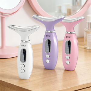 Masajeador facial y de cuello LED para tensar la piel, dispositivo de belleza facial con tecnología de vibración, herramienta de masaje facial para el cuidado de la piel. - Product Image 1