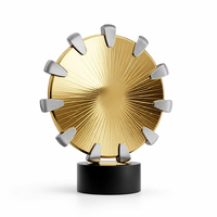 Trophée métallique éco-responsable Blaze avec impression UV, motif flamme feuille d'argent torsadée, logo personnalisé, récompense pour cadeaux de bienvenue et cérémonies
