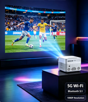 Projecteur LCD LED intelligent HTP Q8 Full HD 1080p, stéréo HIFI, compatible 3D, 450 lumens ANSI, 8 Go de ROM, pour cinéma maison et entreprise