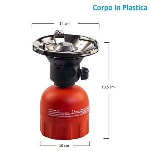 Fornello da Campeggio a Gas con Cartuccia da 190G, Accensione Piezoelettrica Automatica, Regolatore di Fiamma, Piastra da 14Cm - Product Image 2