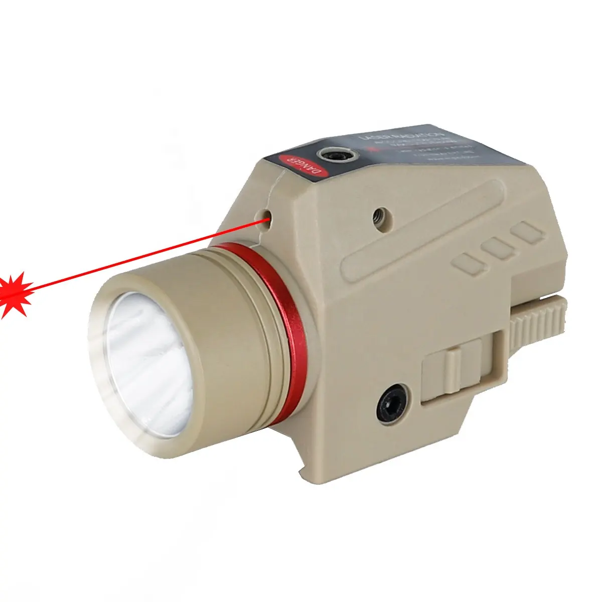 Ysc Oem Tan Kleur 150 Lumen Mount Tactisch Led Licht Rood Laser Zicht Mini Rode Laser Bezienswaardigheden