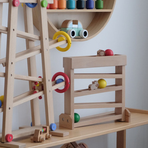ของเล่นไม้มอนเตสซอรี่ รถรางเลื่อนฝึกการมองเห็นสำหรับเด็กอายุ 1-3 ปี ฝึกการแยกแยะสี ของเล่นเสริมพัฒนาการเด็กเล็ก ฝึกการเล่นแบบพ่อแม่ลูก - Product Image 2