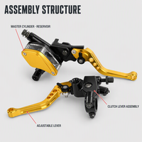 Nouveau levier de frein et d'embrayage universel CNC pliable de 22 mm, réglable, design feuille d'érable, pour moto tout-terrain, pièces de rechange modifiées