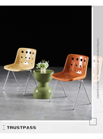 Tabouret rond en plastique moderne pour salle à manger, repose-pieds de luxe pour intérieur, meuble de salon, table basse