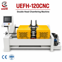 Machine à chanfreiner les tuyaux à double tête à entraînement par engrenages UWILL 120cnc avec meuleuse de bord circulaire, conception portable 220V/380V