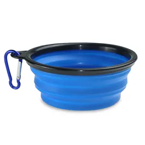Portable Custom Logo Silicone Collapsible Dog Water Bowl feeder water food container
