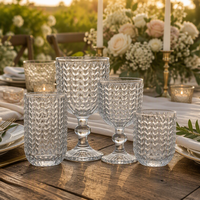 StarLuckINT – Lot de verres à vin texturés en cristal, avec pied sphérique, pour banquets et mariages