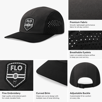 Gorra de béisbol deportiva de sarga de 5 paneles, transpirable, con malla perforada, ajustable, negra, para ciclismo, running y actividades al aire libre, la más vendida.
