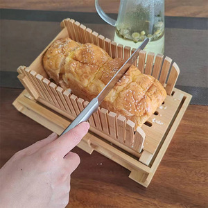 Bamboo <b>Bread</b> Slicer With Stainless Steel <b>Knife</b> 8-9.9 In For Household And Commercial Use - Product Image 1