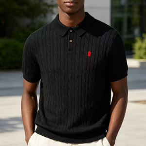 <span class=keywords><strong>Polo</strong></span> en tricot Ralf élégant et confortable à prix de gros, manches courtes personnalisées, col en V, tenue décontractée ou formelle, Laurla - Product Image 6