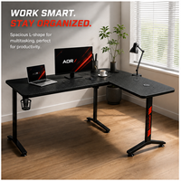Bureau de jeu extensible en métal AOR Esports L1 avec LED pour ordinateur et ordinateur portable