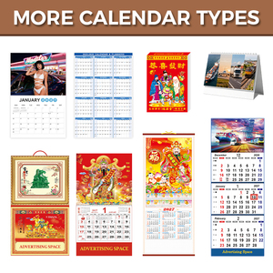 Calendario Colgante Personalizado para el Festival de Primavera 2027, Dios de la Riqueza Fook, Calendario de Pared Promocional de <span class=keywords><strong>365</strong></span> Días con Espacio Publicitario - Product Image 5