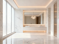 Dalle de marbre blanc Huashan-Finition satinée-pour les murs de la salle de bain et de la chambre