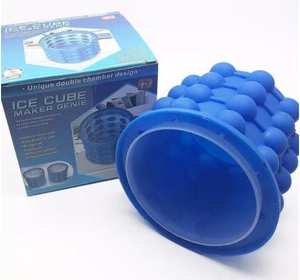 Seau à glace portable 2-en-1 en silicone grand format, <span class=keywords><strong>bac</strong></span> à glaçons et bacs à boissons, moule à glaçons à double paroi isolé avec couvercle - Product Image 6