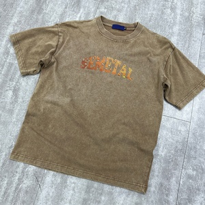 T-shirt vintage en coton streetwear à épaules tombantes, T-shirt oversize épais de créateur pour homme, T-shirt imprimé de haute qualité délavé à l'acide - Product Image 3