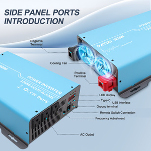 US WAREHOUSE 12v à 110v 220v 50hz 60hz 2.2KW convertisseur de puissance de voiture onde sinusoïdale <span class=keywords><strong>pure</strong></span> hors réseau onduleur pour solaire maison RV sauvegarde - Product Image 2
