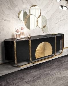 Mueble <span class=keywords><strong>de</strong></span> buffet <span class=keywords><strong>de</strong></span> aparador <span class=keywords><strong>de</strong></span> madera negro moderno con patas <span class=keywords><strong>de</strong></span> acero inoxidable para comedor, hogar, muebles <span class=keywords><strong>de</strong></span> Hotel para entrada, sala <span class=keywords><strong>de</strong></span> estar - Product Image 3