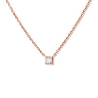 Gemnel Chic Carré Diamant pendentif 925 argent chaîne fine collier en cristal