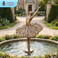 Statue en bronze sur mesure pour l'extérieur, taille réelle, représentant une danseuse, une femme dansante, sculpture en bronze.
