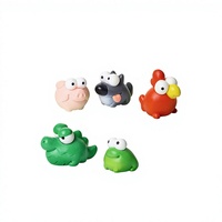 Figurine de coq aux grands yeux, poulet, grenouille, loup, cochon, coq, crocodile en résine, figurine de collection, animal de ferme Kawaii 3D, cadeaux pour enfants, vente en gros
