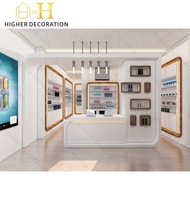 Meubles de comptoir de magasin au design moderne et minimaliste pour l'exposition de cosmétiques
