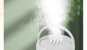 Humidificateur ultrasonique à brume fraîche avec capteur d'humidité, <span class=keywords><strong>veilleuse</strong></span> pour la maison, bébé, chambre d'enfant, plantes, 360° °   Buse, noire - Product Image 3