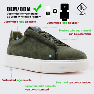Chaussures décontractées de luxe pour hommes, design personnalisé, vente directe fabricant LANCI, chaussures de skateboard en daim épaisses pour le printemps - Product Image 5