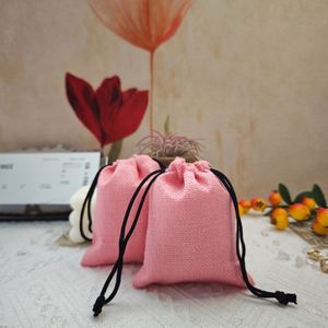 Reusable Natural Jute Drawstring Gift <b>Bag</b> Custom Logo Printed <b>Small</b> Burlap Jute Sack <b>Bag</b> for Party Candy Sock Packaging <b>Bag</b> - Product Image 4