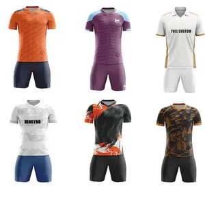 Modelos de diseño de camisetas de equipo de fútbol de calidad de lujo, conjunto de camisetas de fútbol personalizadas en blanco