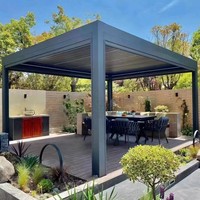 Pergola en aluminium décorative pour l'extérieur avec toit ouvrant à persiennes, auvent de jardin, gazebo