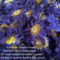 Lotus bleu séché 1 PC/Bag Lucid Dream Organic Nymphaea Caerulea Chinese Herbal Sleep Tea Individual Bag Handmade Big Size Flower