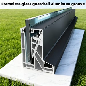 Rahmenlose Glasbalustraden F108 Aluminium-Durchgangsglas-Baluster für Balkon Doppelreihige Schraubenbefestigung Glasbaluster - Product Image 1