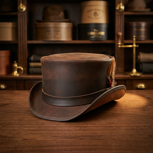 Premium 100% Genuine Cow Leather Cowboy Hat BS International Fashion Custom Print Unisex Adults Four Seasons Casual Travel Beach - Product Image 1