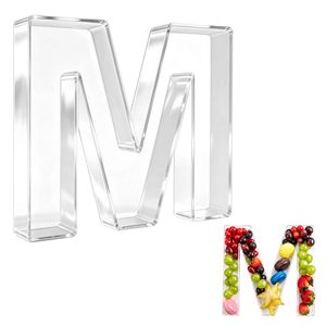 Caja de Acrílico para Dulces con Letras, Caja de Regalo para Bodas y Cumpleaños, Reutilizable, sin Tapa, Transparente, Letras de la A a la Z, para Dulces y Alimentos - Product Image 1