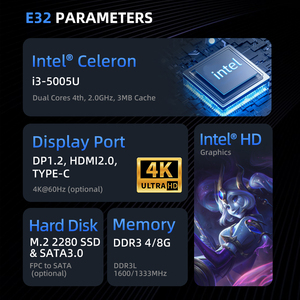 Mini PC industrial integrado con control todo en uno Core I3 compatible con DDR3L 1600/1333 hasta 8G 2LAN Compatible con Win 7/8/10/11 - Product Image 3