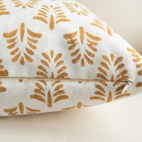 Housse de coussin en coton 100% imprimé botanique Ocre, motif moderne, pour canapé, chambre, textile de maison