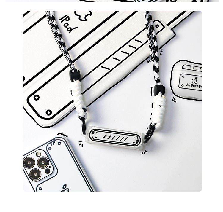 Clip arrière secondaire + corde longue noire et blanche