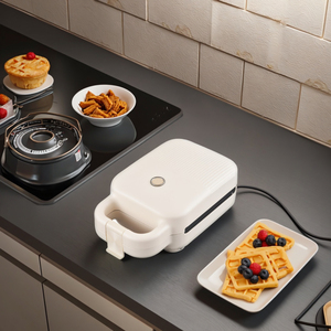 Plancha Eléctrica <span class=keywords><strong>Multiusos</strong></span> de Acero Inoxidable con Placas Desmontables Antiadherentes de 600W para Waffles y Sándwiches de Desayuno, Marca Privada - Product Image 1