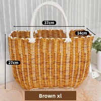 Panier de rangement pour fruits en PVC écologique moderne, fait main, tressé avec poignée, pour la cuisine et les fêtes