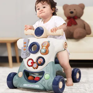3 1 아기 음악 워커 교육 학습 장난감 트롤리 타고 자동차 스쿠터 푸시 조절 휠 워커 아기 음악