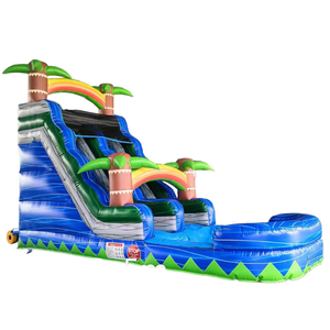 Toboggan aquatique géant <span class=keywords><strong>bleu</strong></span> marbre pour parc d'attractions, château aquatique, toboggan aquatique gonflable de qualité commerciale Safari, <span class=keywords><strong>ballon</strong></span> de saut gonflable - Product Image 3