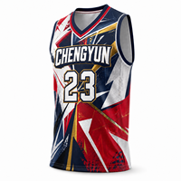 Maillot de basketball personnalisé à impression intégrale par sublimation, motif graphique, pour tenue d'équipe de crossover