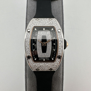 Reloj de Lujo Clásico de Alta Gama con Diamantes, Caja de Acero Inoxidable, Correa de Caucho, Reloj Mecánico de Pulsera para Mujer de Negocios - Product Image 1