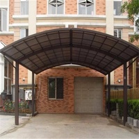 Nouveau design moderne acier métal polycarbonate aluminium double auvent abri d'auto de garage à vendre