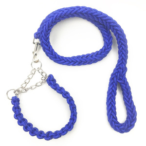 Juego de correa de perro con cadena P de metal resistente Collar de tracción para caminar sostenible para perros medianos y grandes Diseño de correa deslizante - Product Image 5