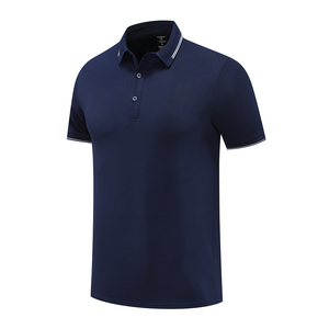 Kaos Polo Golf Pria Lengan Pendek Logo Custom Cepat Kering Bernapas Elastisitas Tinggi Spandex Atasan Olahraga Tenis Grosir - Product Image 1